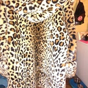 Faux lepord coat